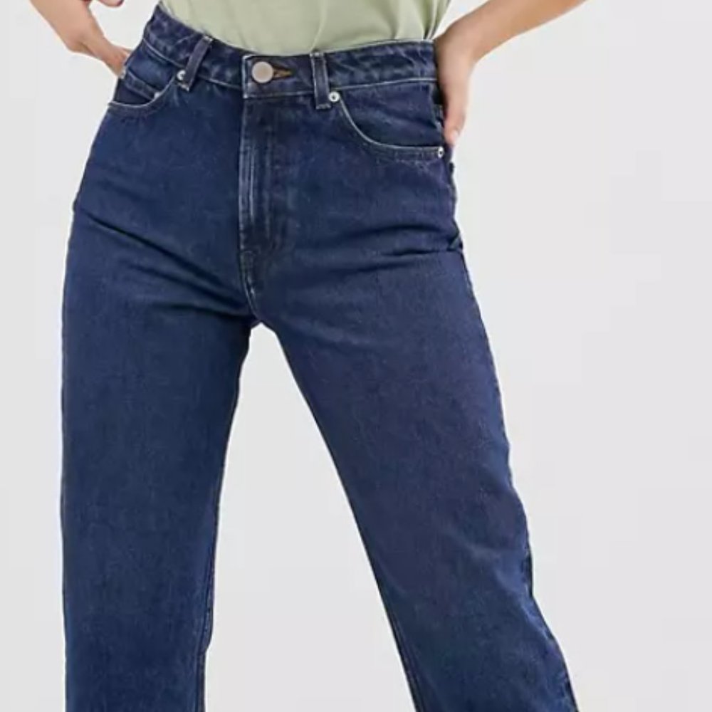 ASOS straight leg jeans, dark stonewash denim -- size 28/30